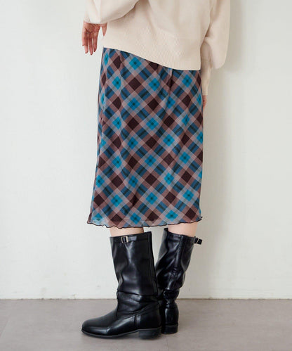 拼接透視半身裙