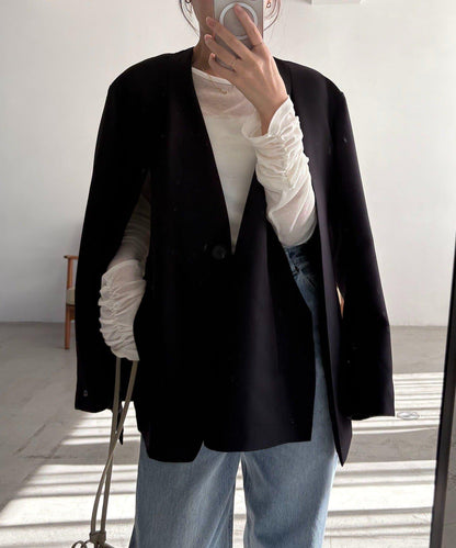 開叉袖西裝外套