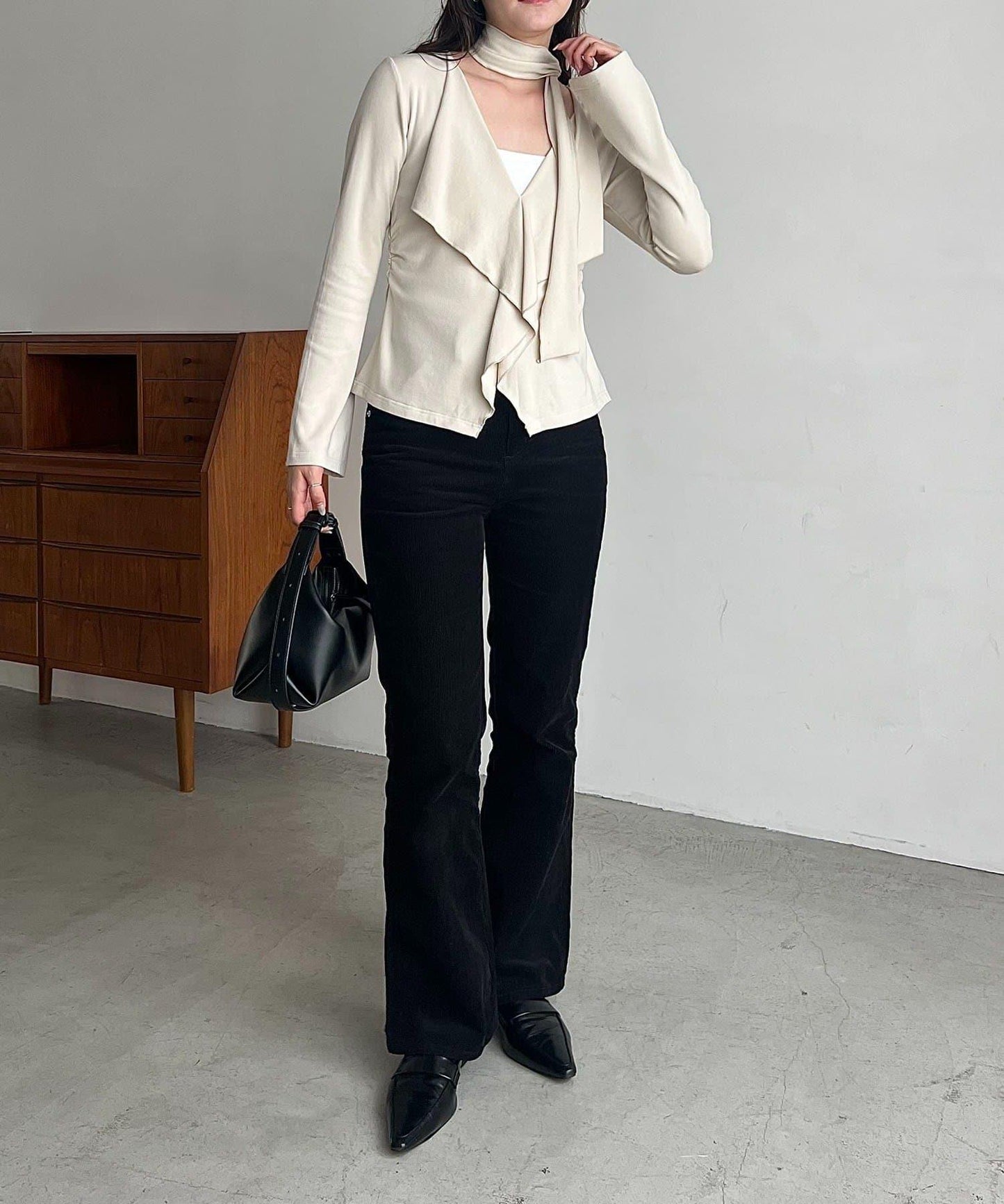 【CAPRICIEUX LE'MAGE】帶領結荷葉邊上衣