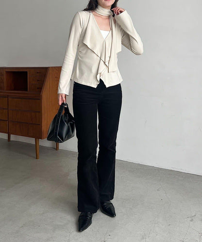 【CAPRICIEUX LE'MAGE】帶領結荷葉邊上衣