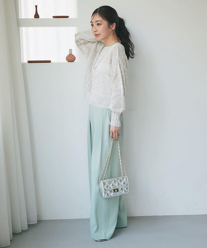 【復刻・新色黃色登場】亮片麻花針織衫