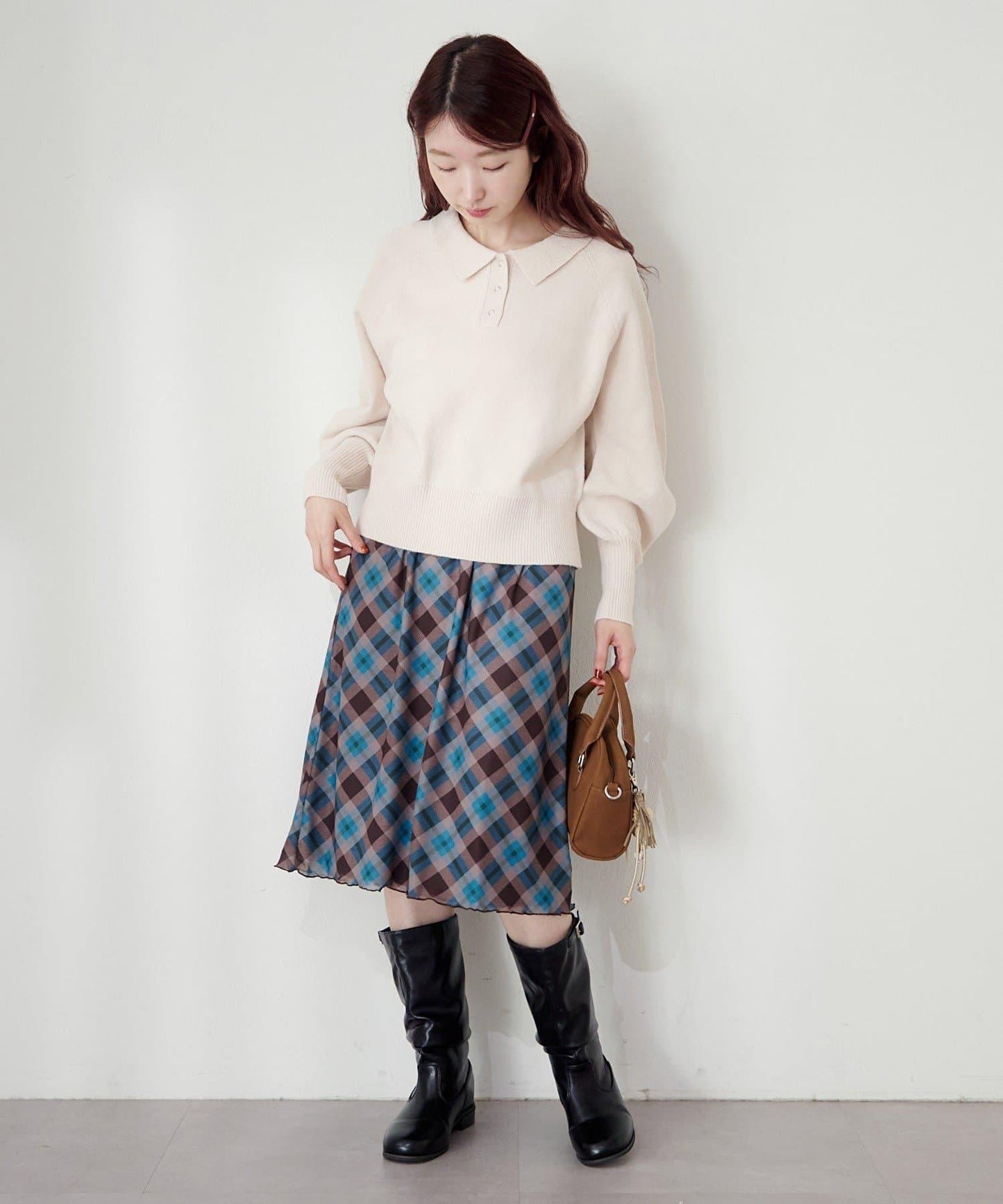 拼接透視半身裙