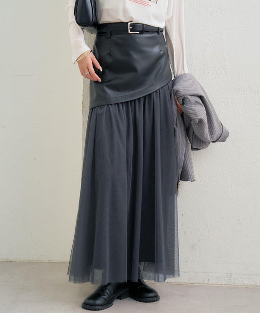 拼接網紗半身裙