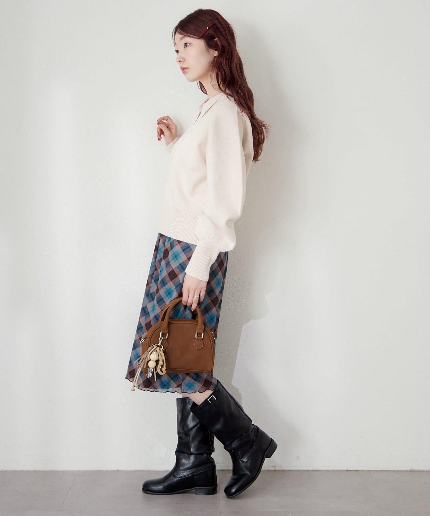 拼接透視半身裙