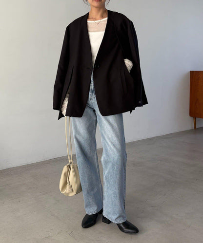 開叉袖西裝外套