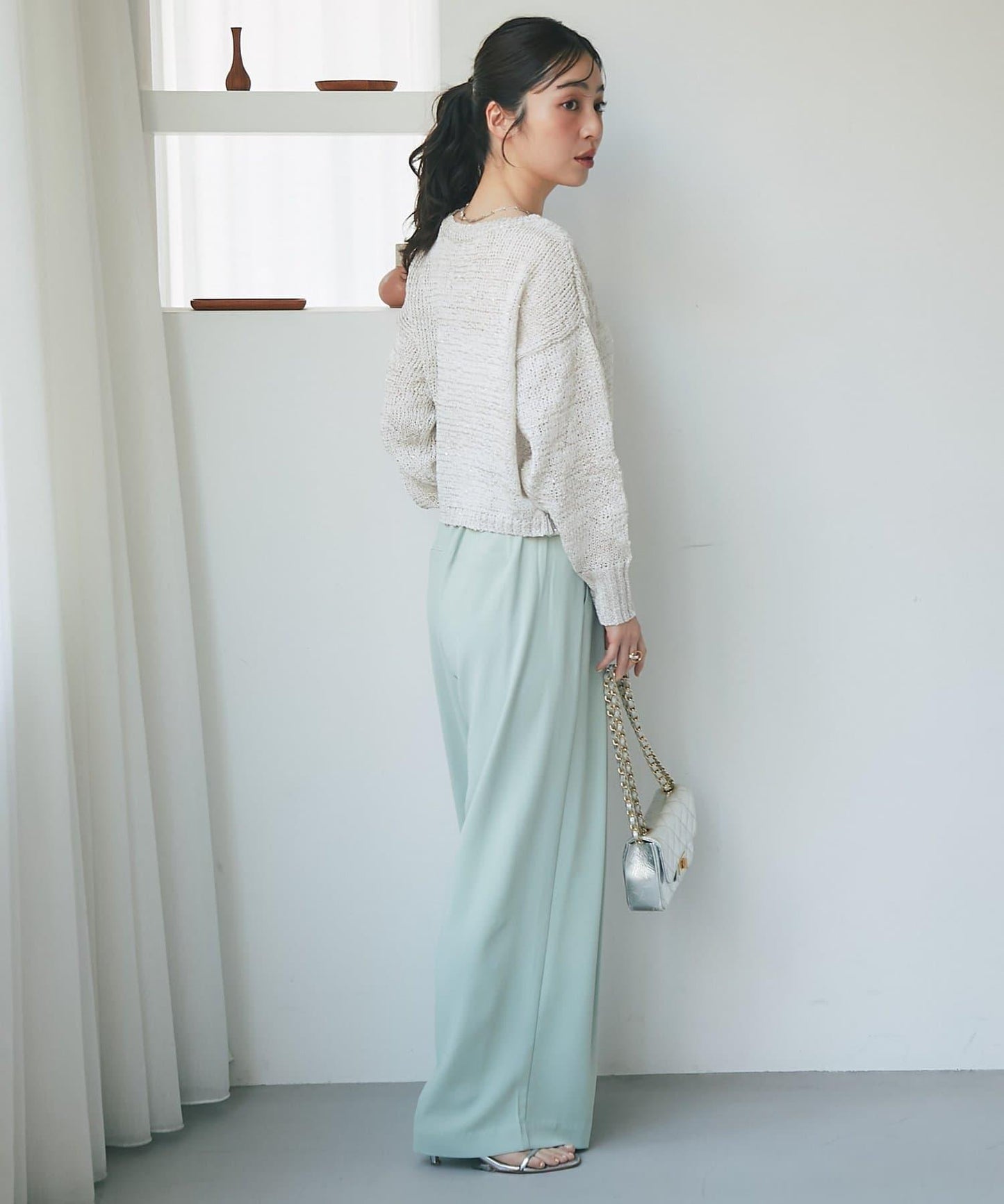 【復刻・新色黃色登場】亮片麻花針織衫