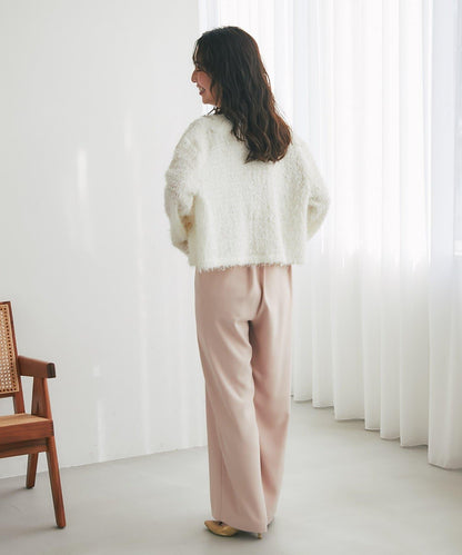 羽毛剪裁針織夾克開衫