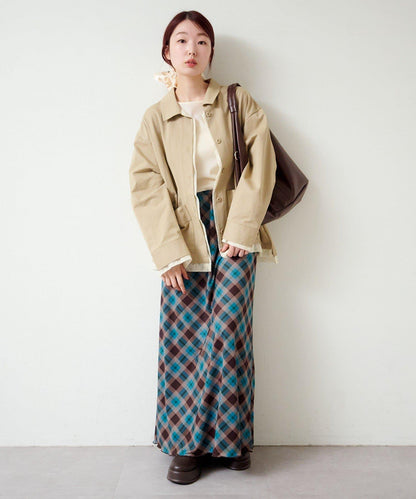 拼接透視半身裙