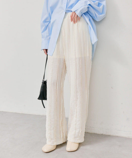 鏤空蕾絲喇叭褲