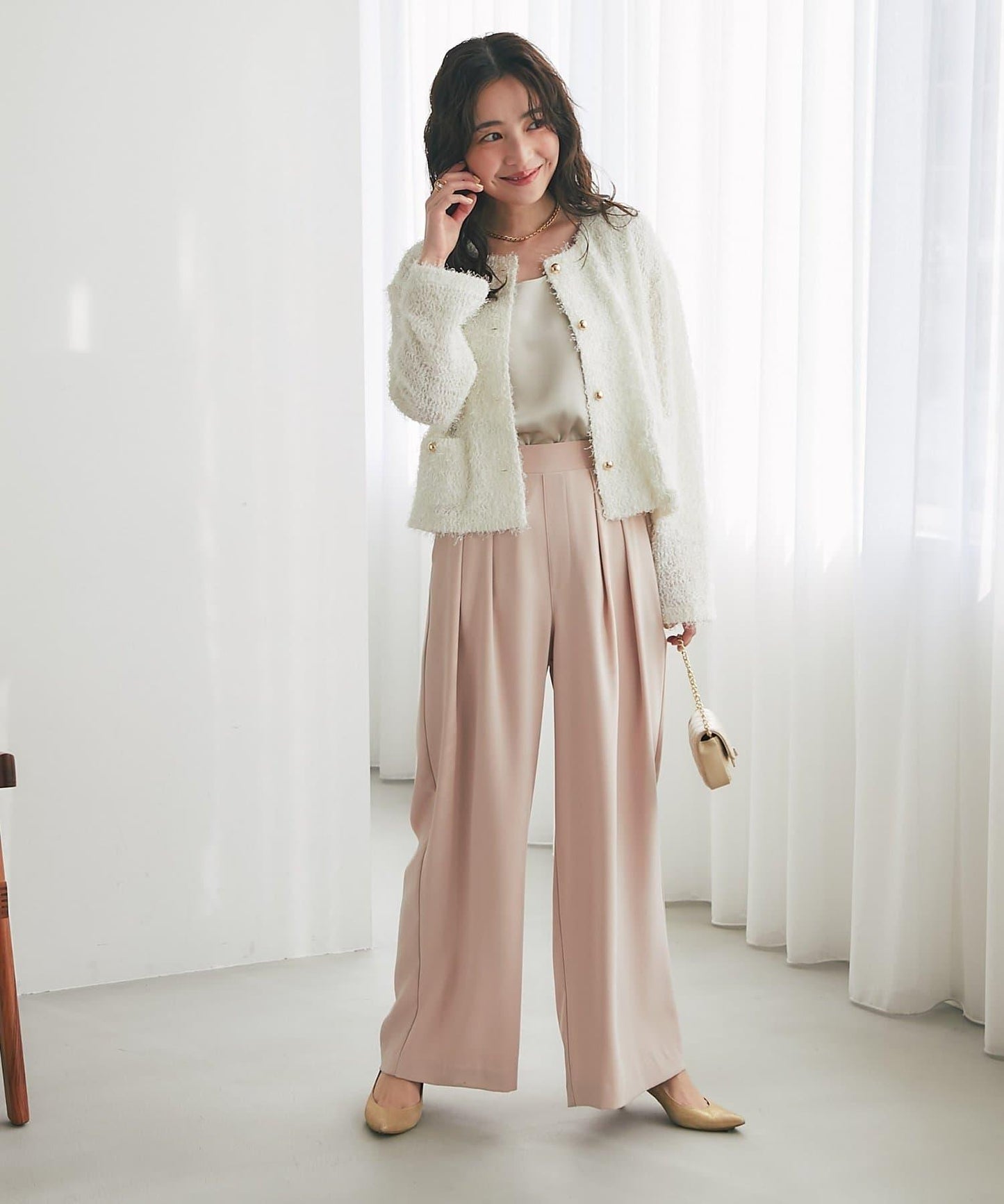 羽毛剪裁針織夾克開衫