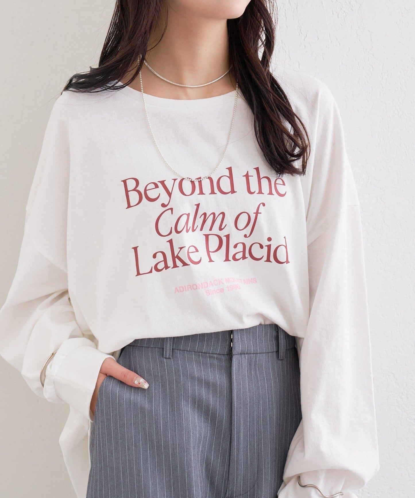 拼色大字母長袖T恤