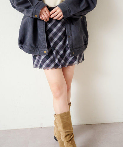 拼接透視半身裙