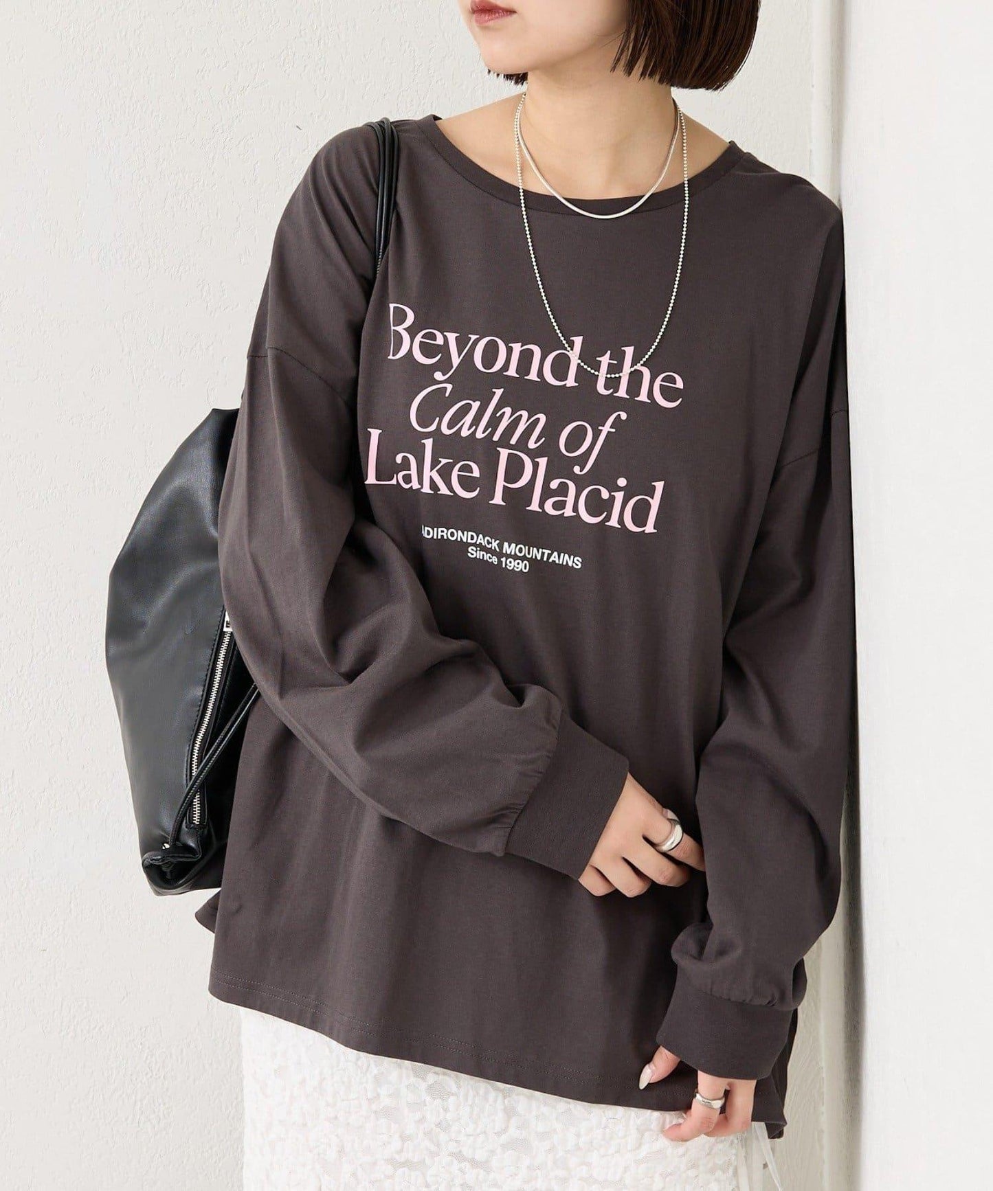 拼色大字母長袖T恤