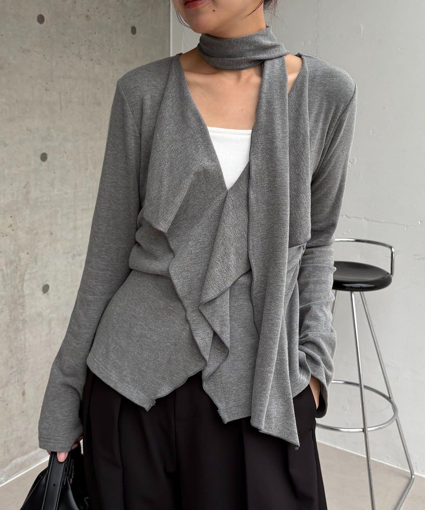 【CAPRICIEUX LE'MAGE】帶領結荷葉邊上衣