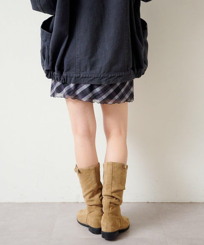 拼接透視半身裙