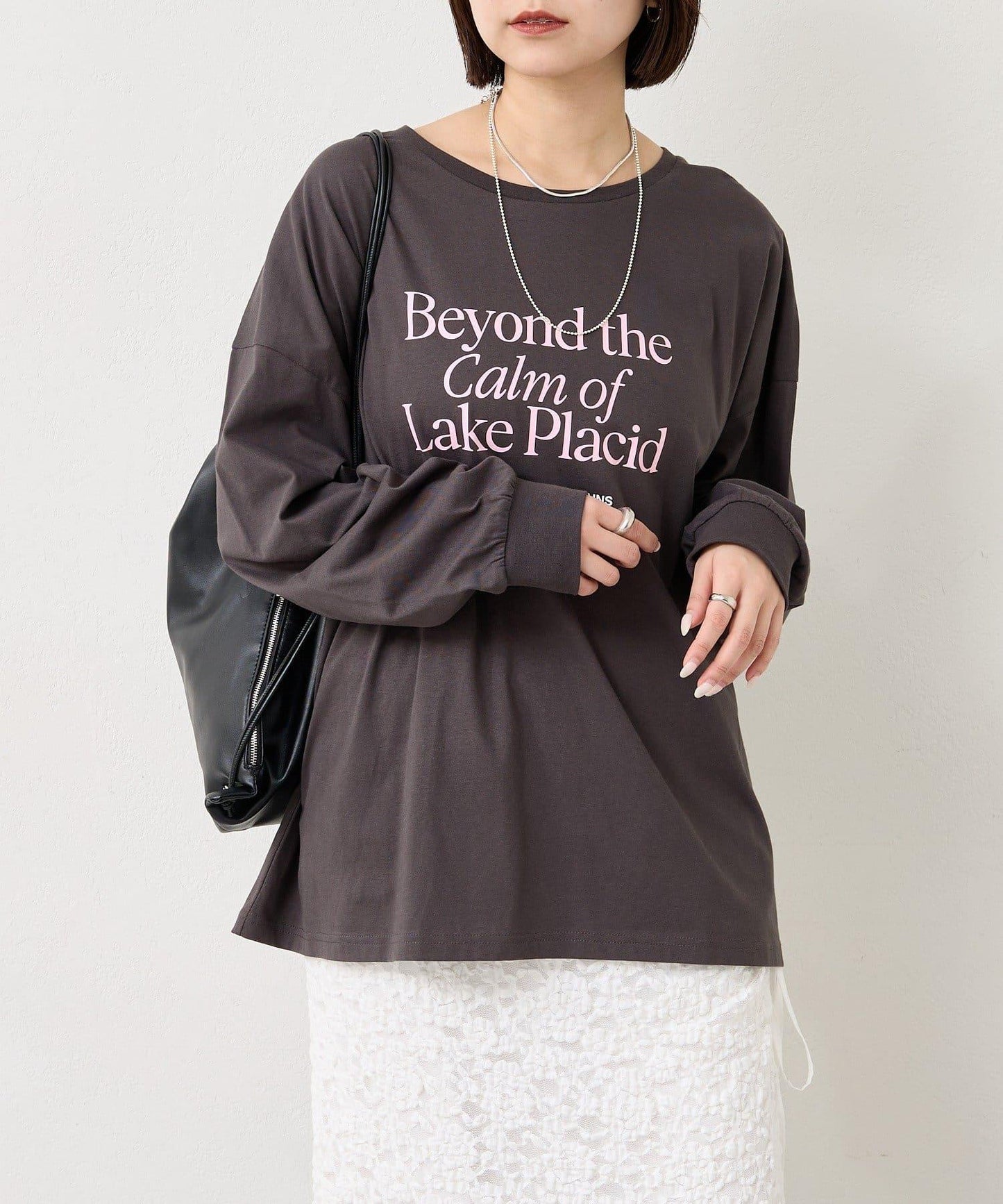 拼色大字母長袖T恤