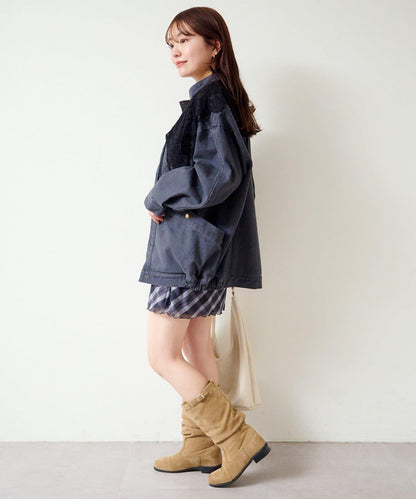 拼接透視半身裙