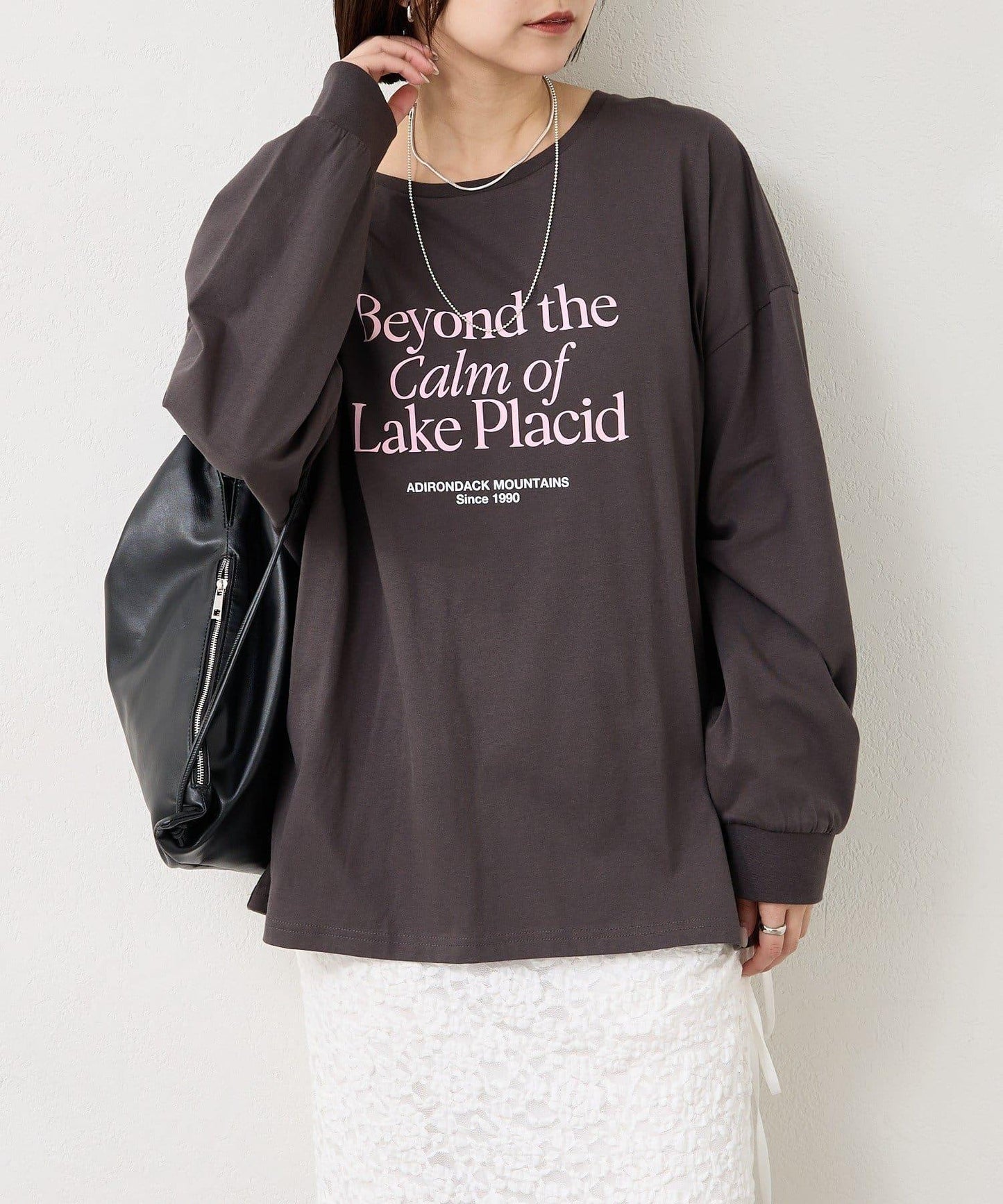 拼色大字母長袖T恤