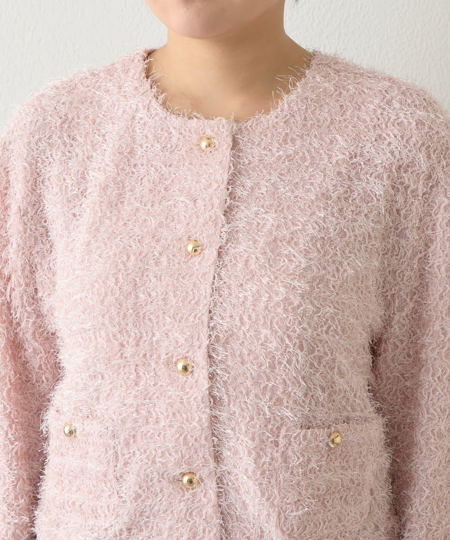 羽毛剪裁針織夾克開衫