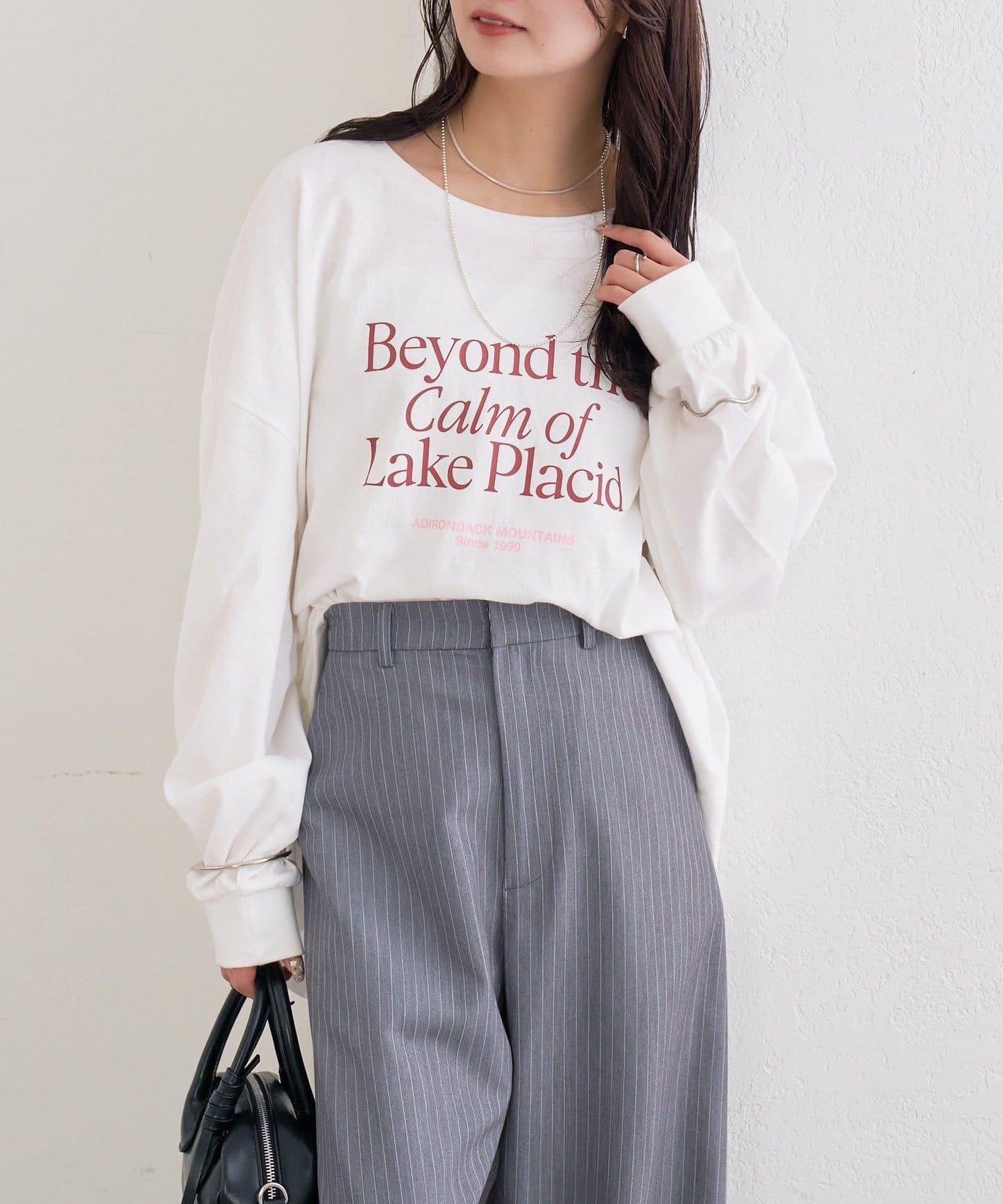 拼色大字母長袖T恤