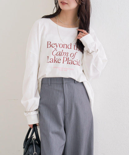 拼色大字母長袖T恤