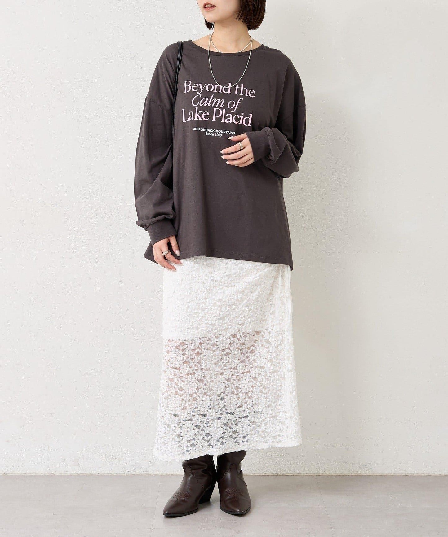 拼色大字母長袖T恤