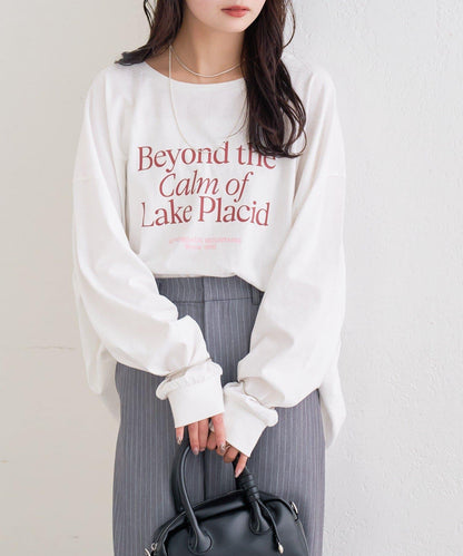 拼色大字母長袖T恤