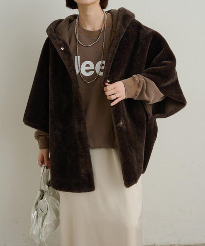 【Omekashi】短款仿毛絨斗篷