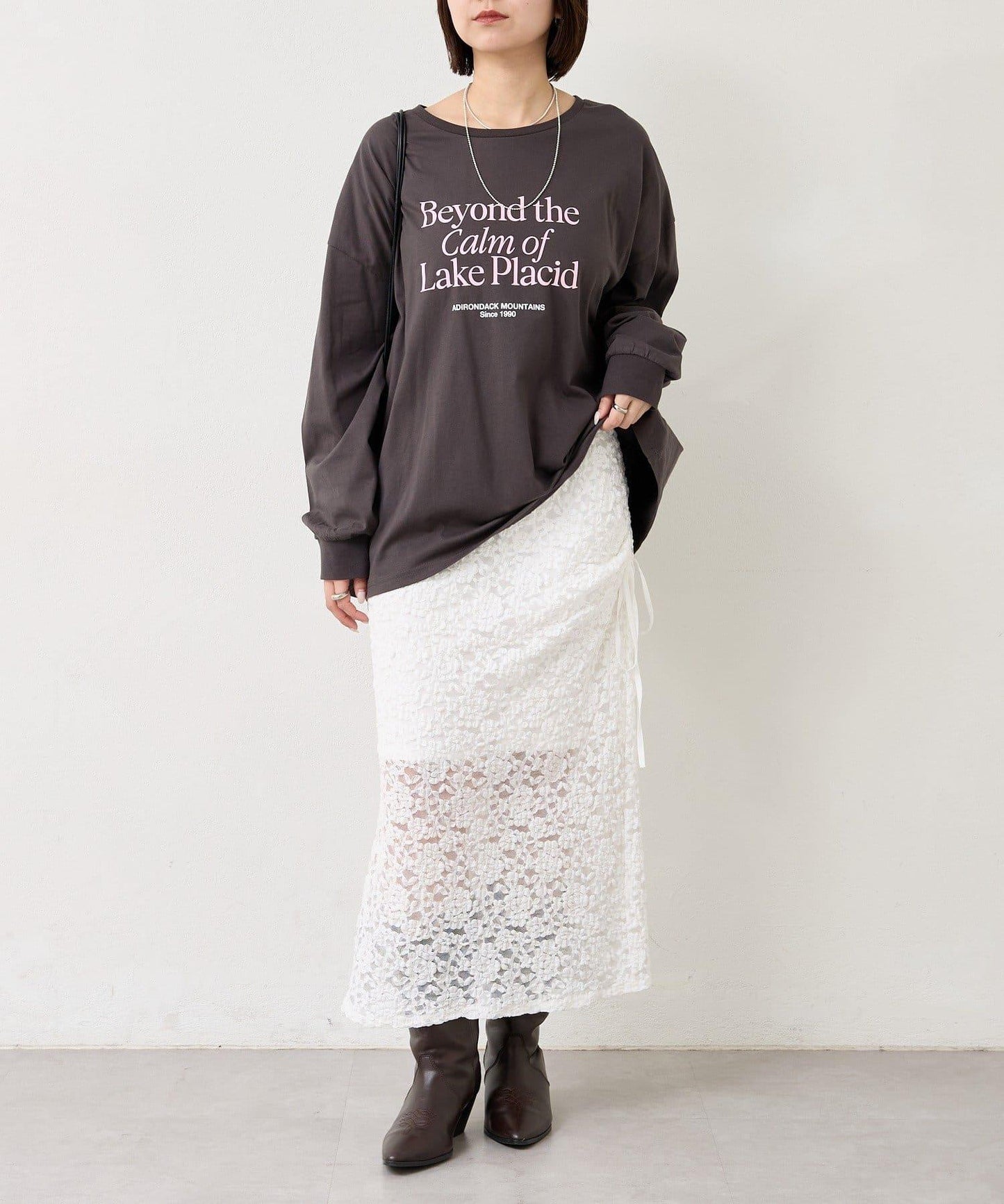 拼色大字母長袖T恤