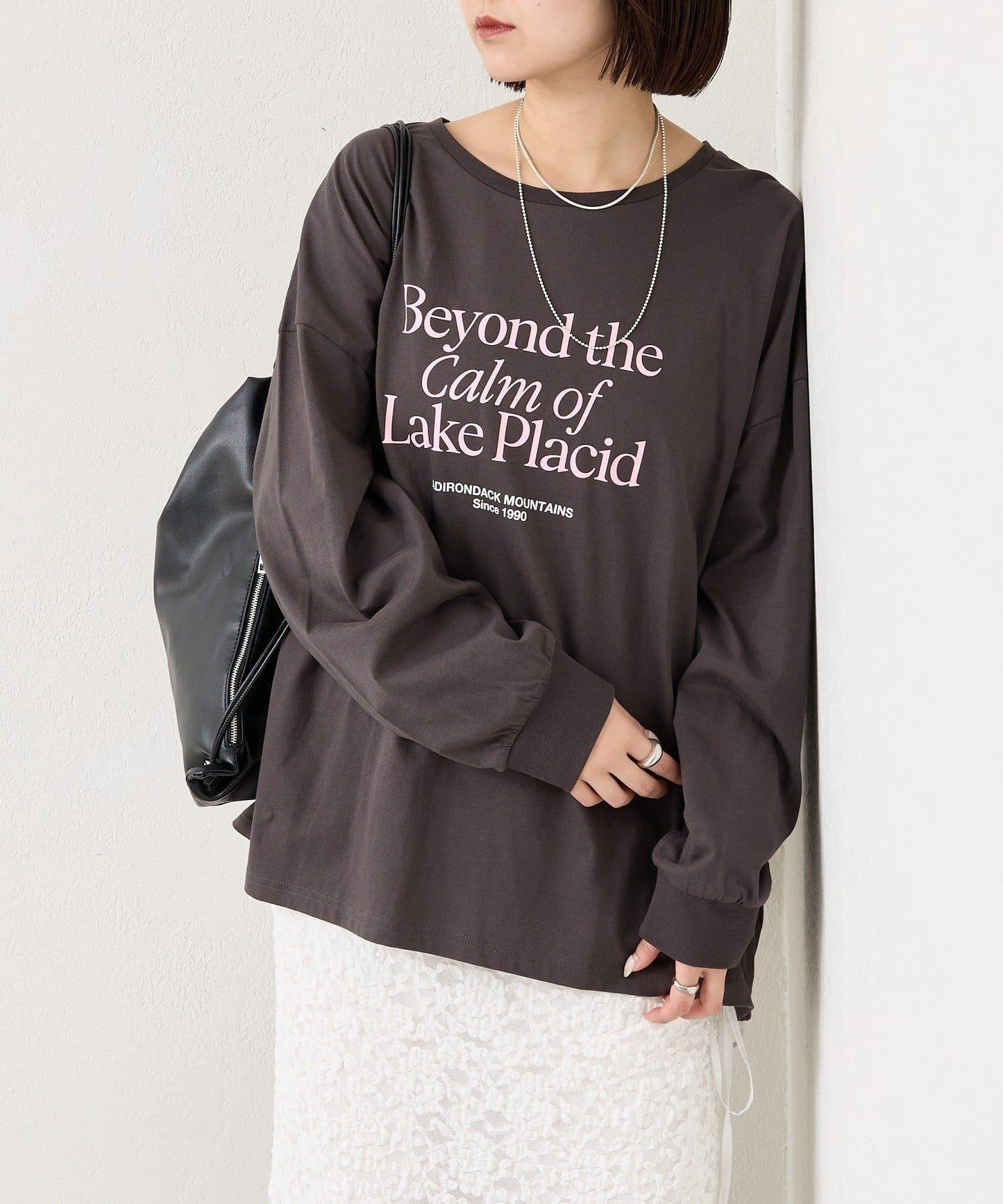 拼色大字母長袖T恤