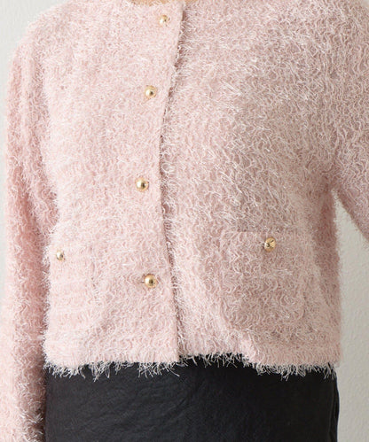 羽毛剪裁針織夾克開衫