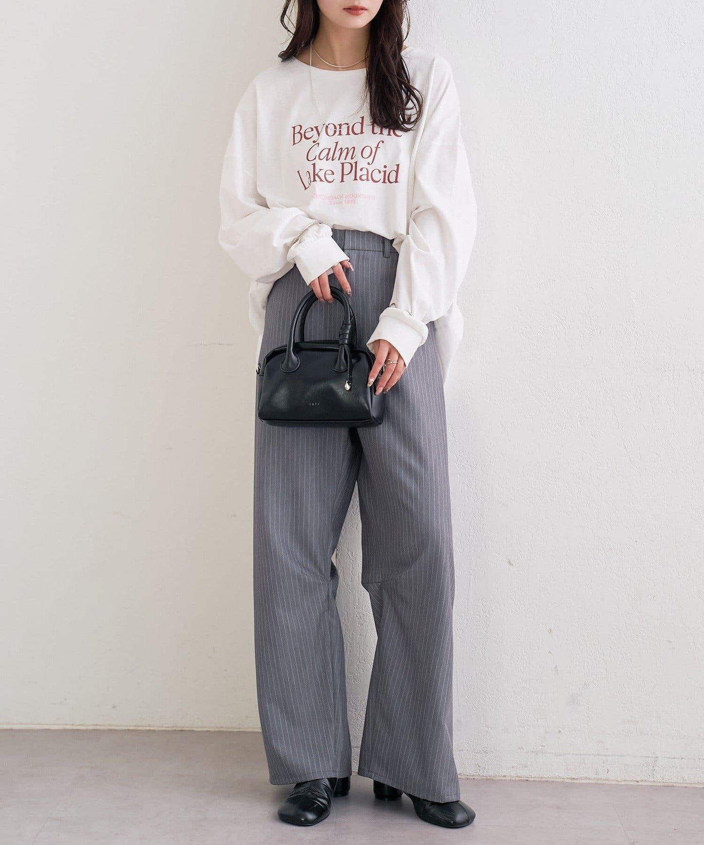 拼色大字母長袖T恤