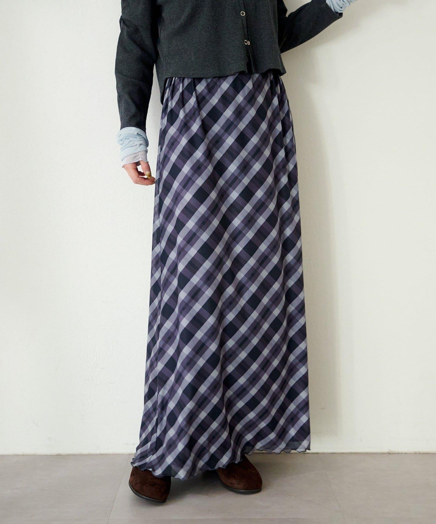 拼接透視半身裙