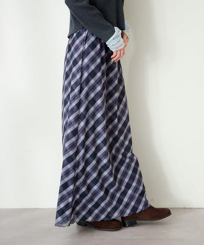 拼接透視半身裙