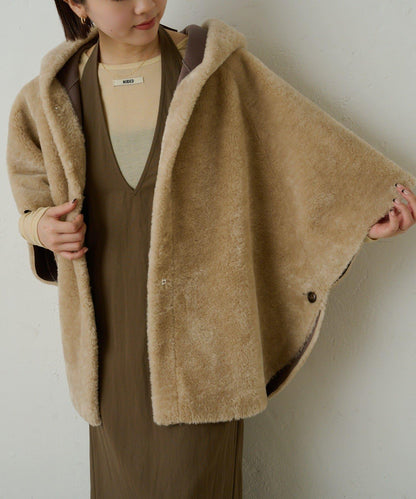 【Omekashi】短款仿毛絨斗篷