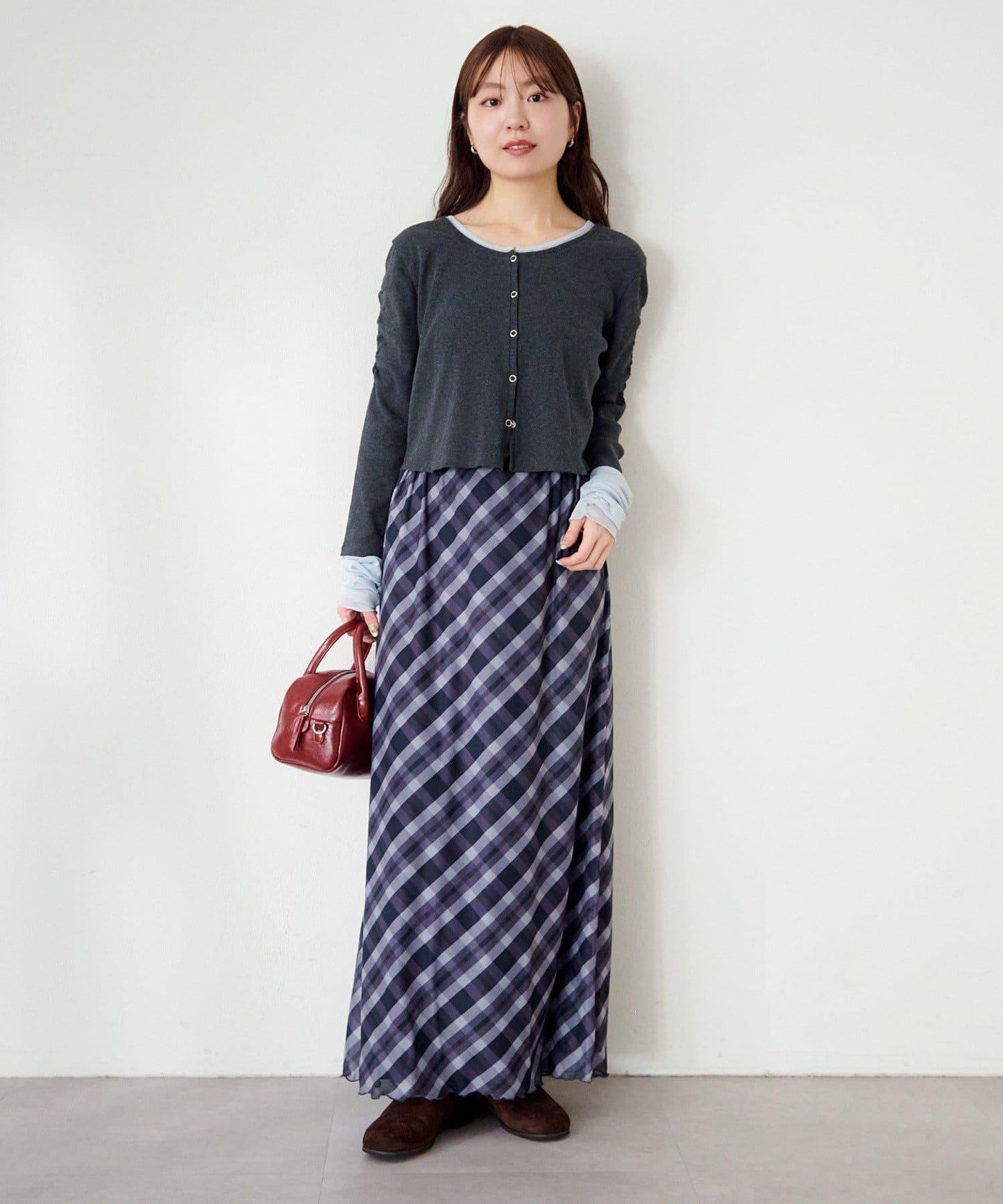 拼接透視半身裙