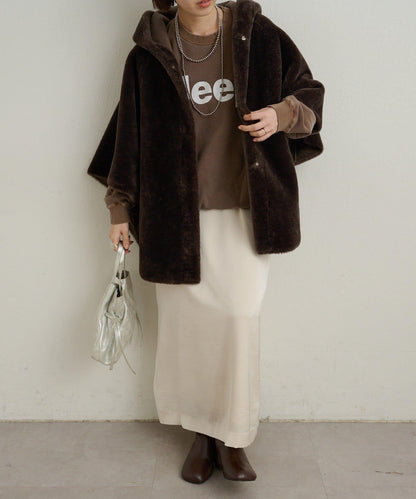 【Omekashi】短款仿毛絨斗篷