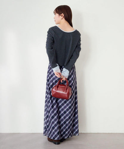 拼接透視半身裙