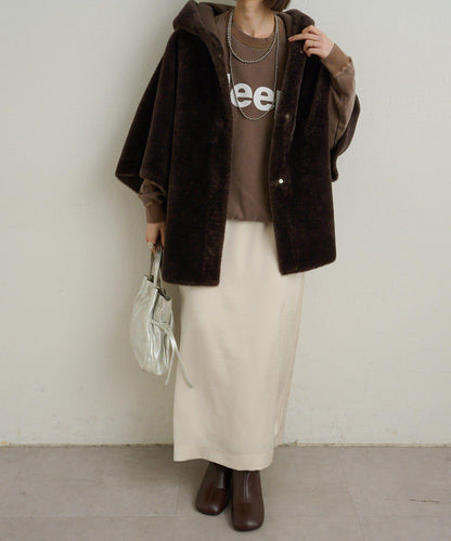 【Omekashi】短款仿毛絨斗篷