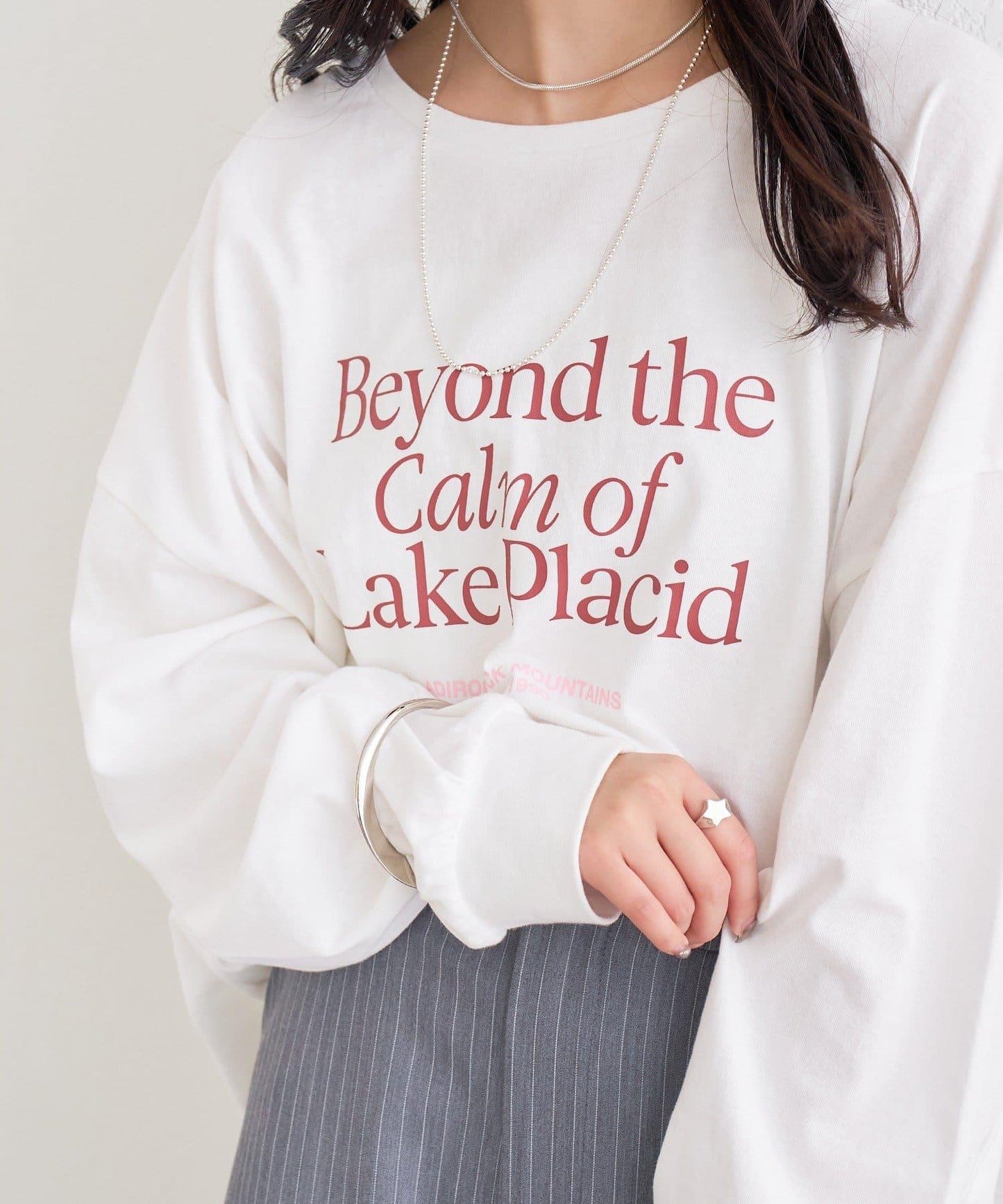 拼色大字母長袖T恤