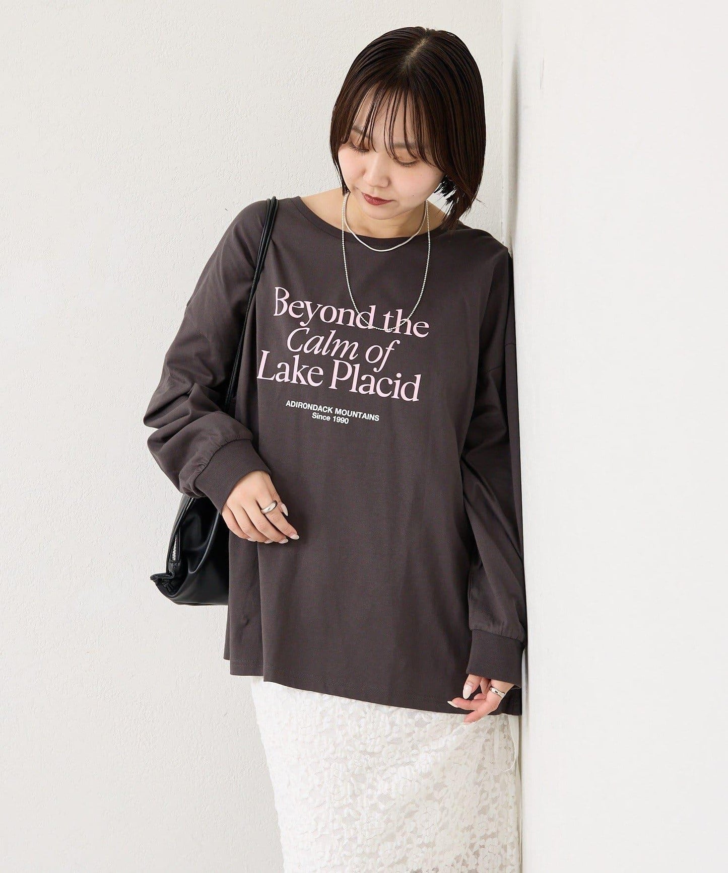 拼色大字母長袖T恤