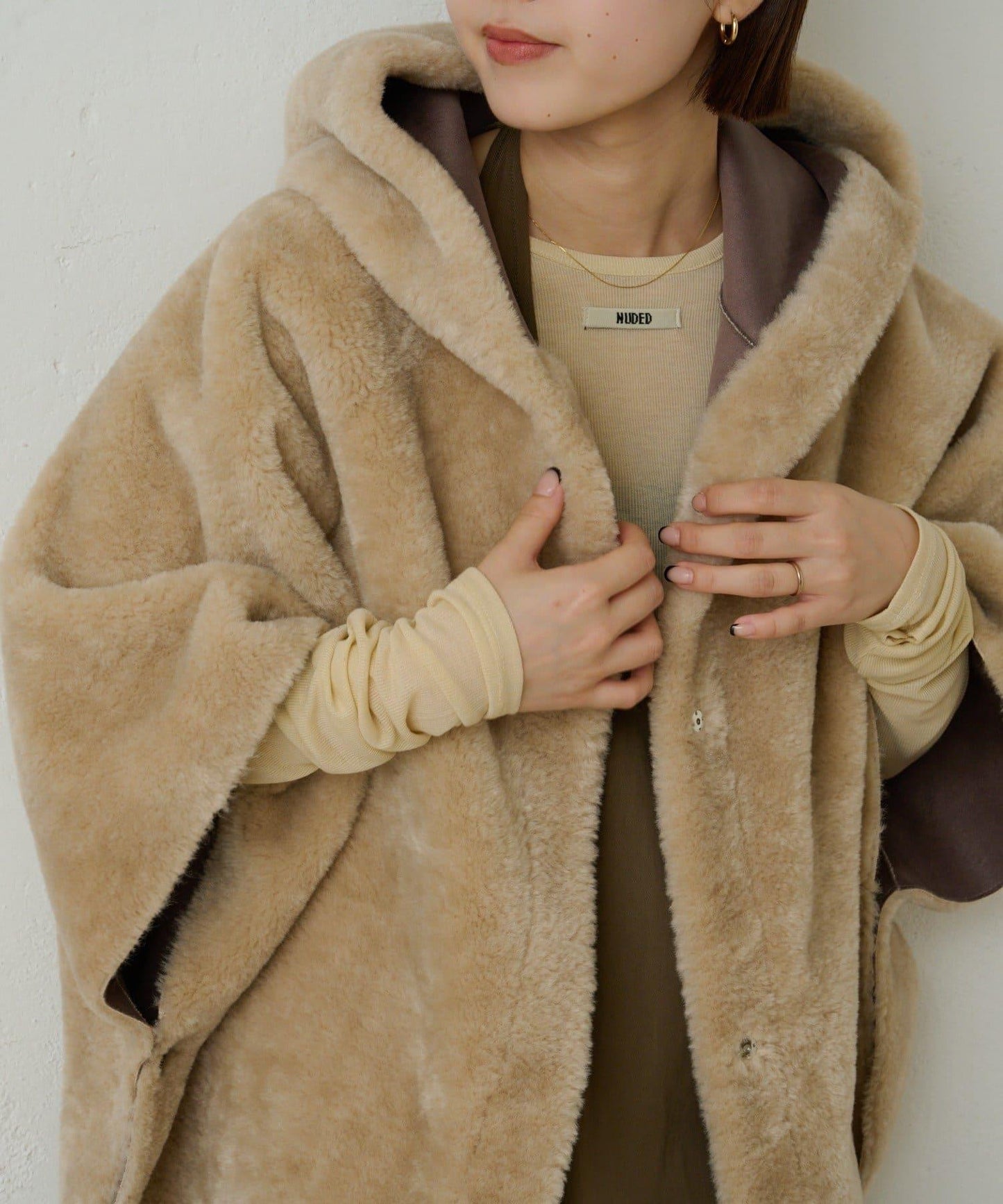 【Omekashi】短款仿毛絨斗篷