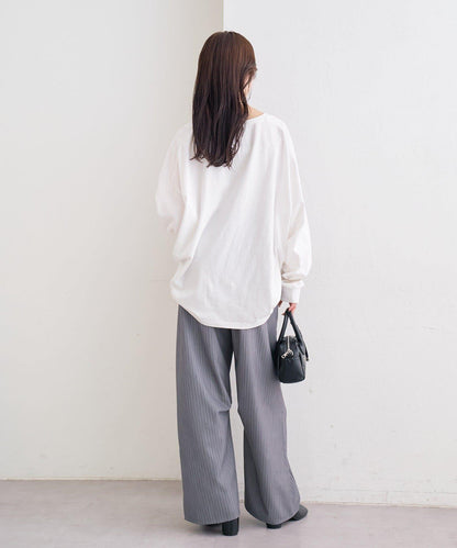 拼色大字母長袖T恤