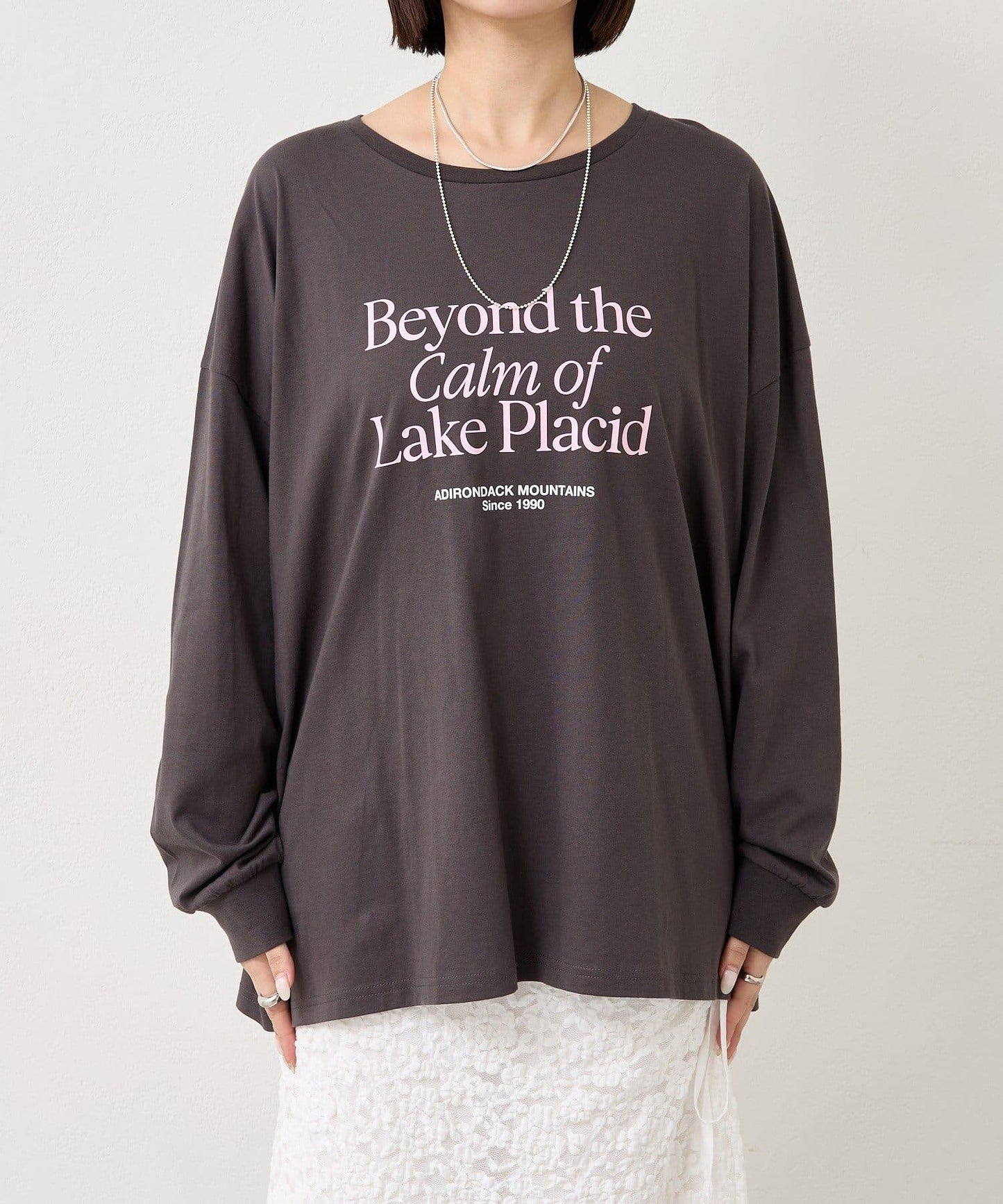 拼色大字母長袖T恤