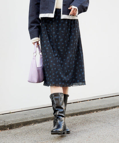 拼接透視半身裙