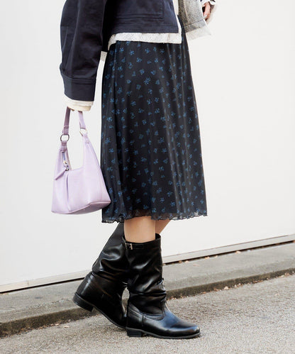 拼接透視半身裙