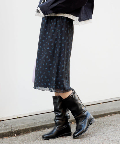 拼接透視半身裙