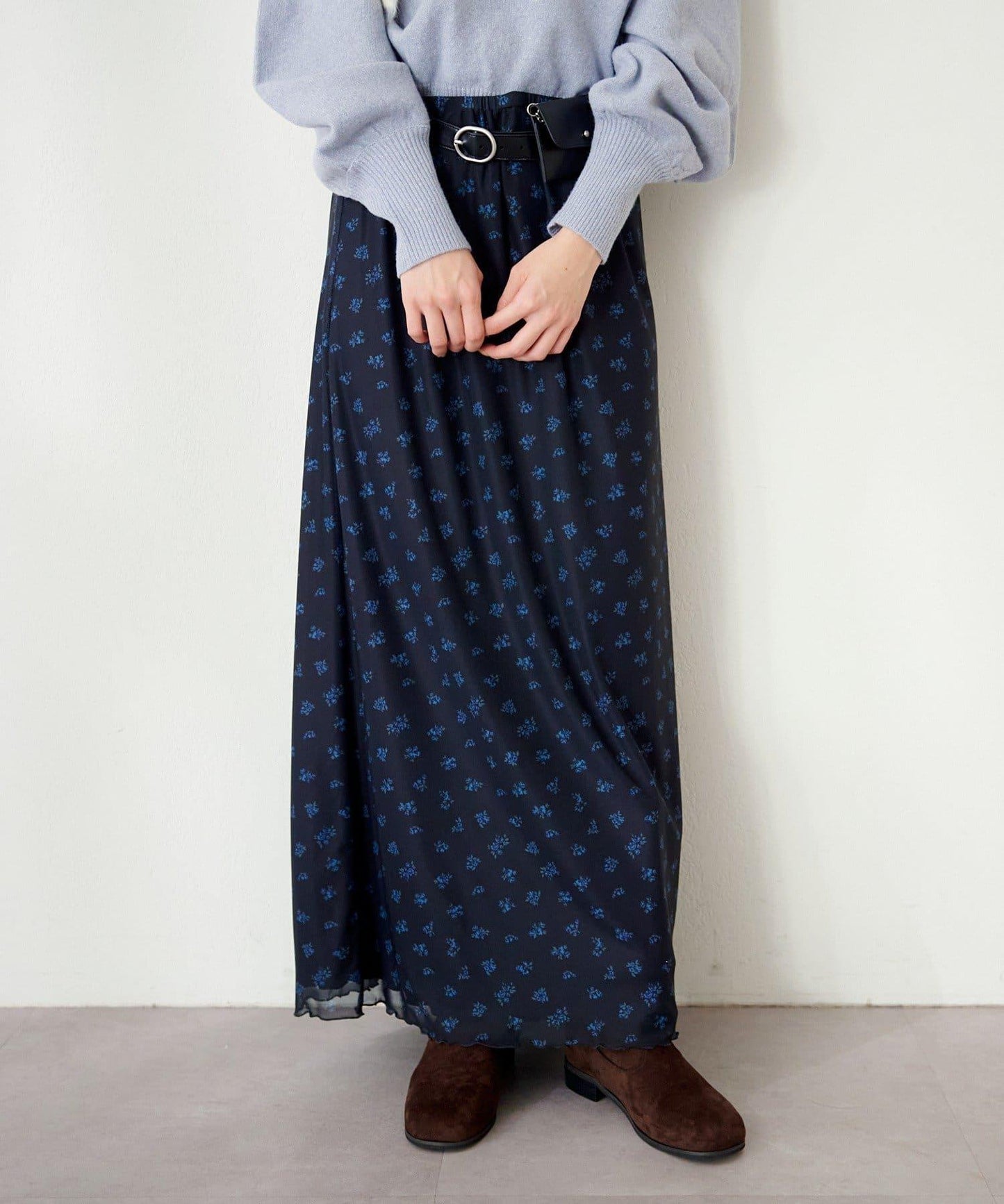 拼接透視半身裙