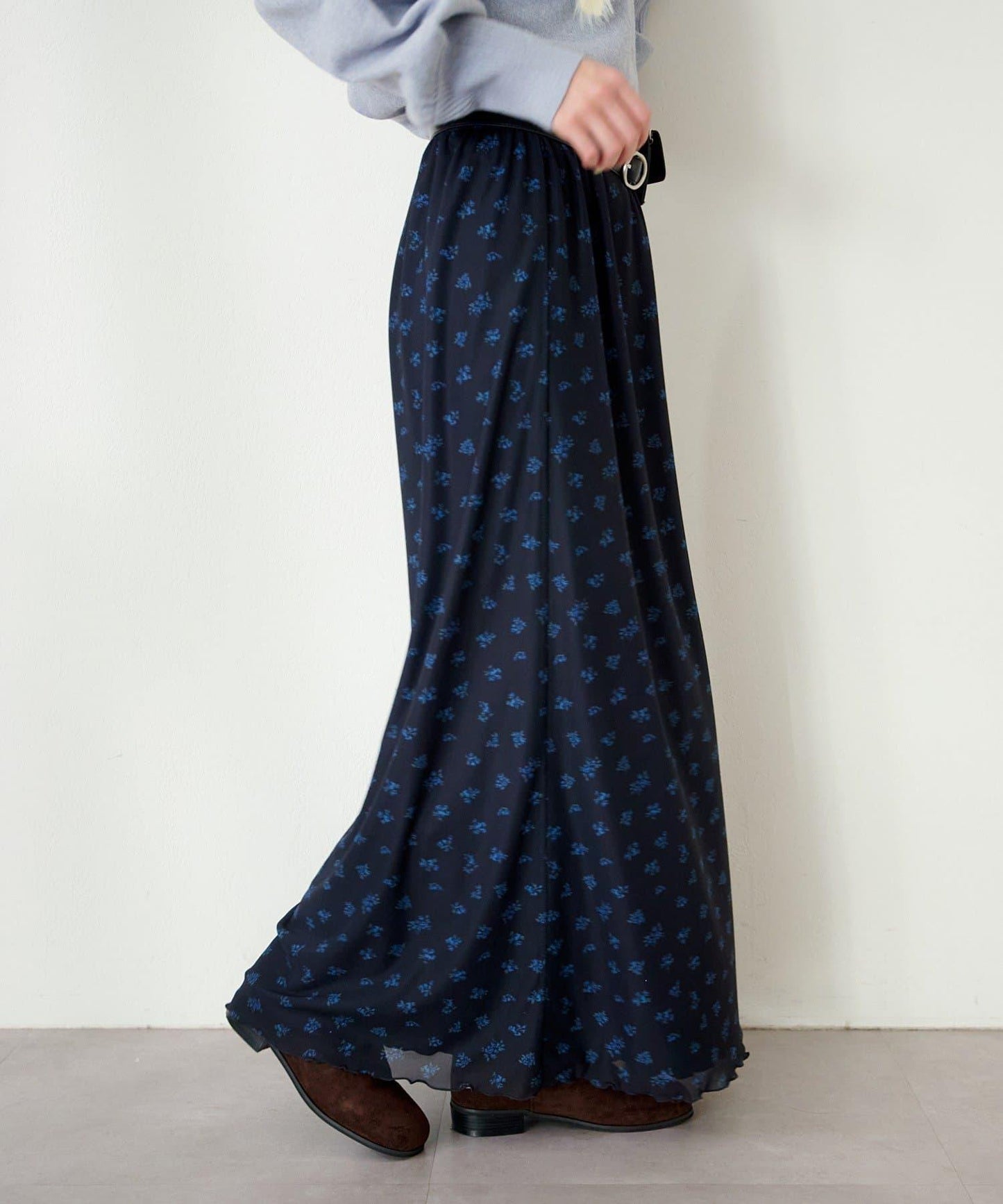 拼接透視半身裙