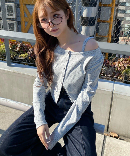 吊帶套裝緊身開衫